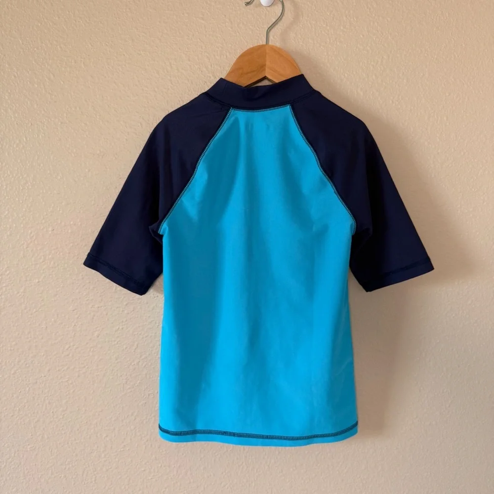 Cherokee Bright Turquoise & Navy Kids Rash Guard 8/10 - Picture 3 of 4